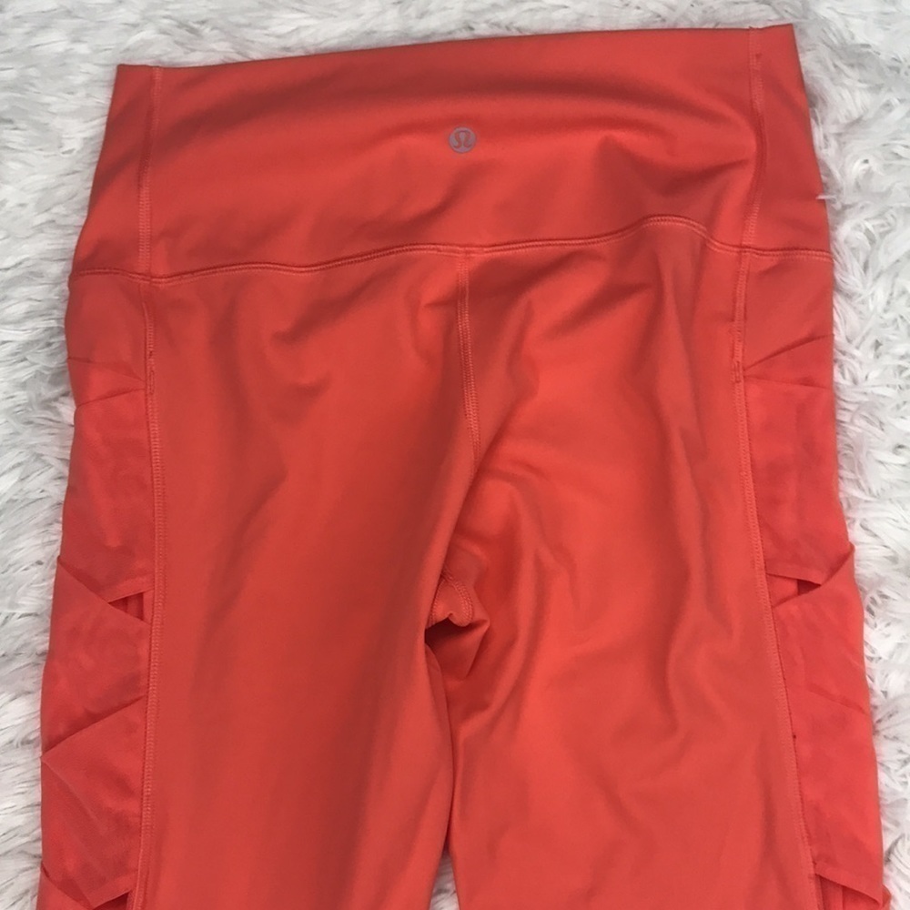 Lululemon Rise & Flow Tights Bright Orange - Picture 8 of 9